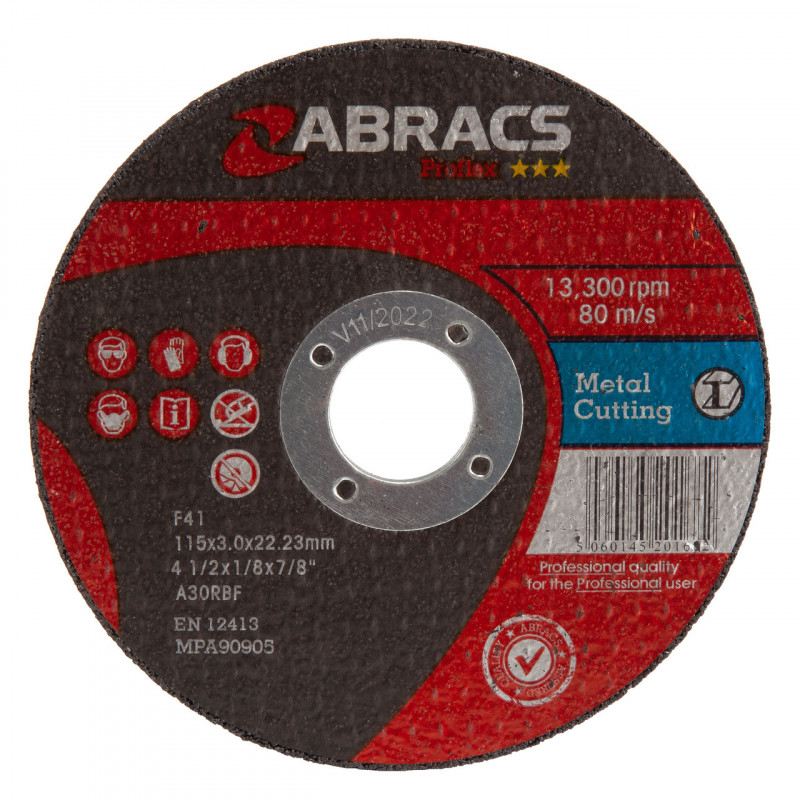 Abracs Proflex Cutting Discs 115mm - PF11530FM-25 Abracs Proflex Cutting Discs 115mm - PF11530FM-25