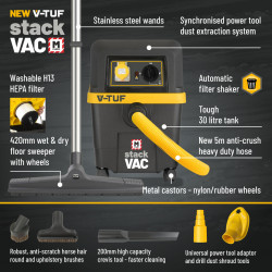 V-TUF STACKVAC 30L Wet/Dry Vacuum - STACK110