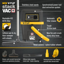 V-TUF STACKVAC 30L Wet/Dry Vacuum - STACK240