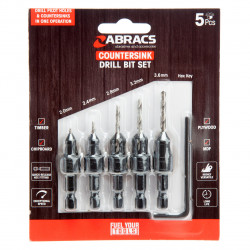 Abracs Countersink Drill Bit Set (5pc) - CSDBSET5
