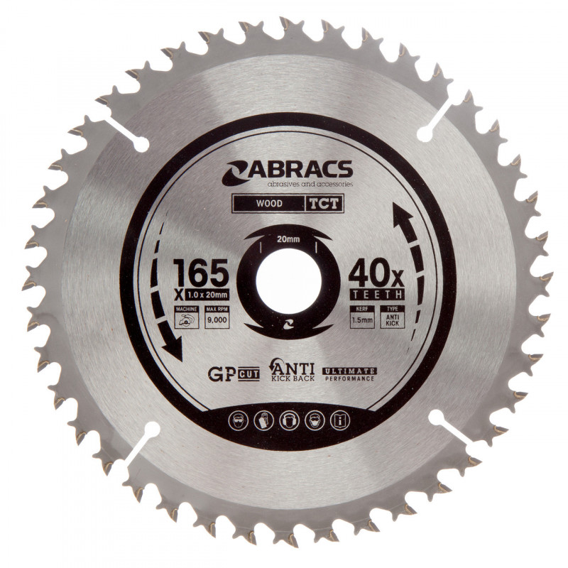 Abracs TCT Circular Saw Blade 165mm - TCTC16540 Abracs TCT Circular Saw Blade 165mm - TCTC16540