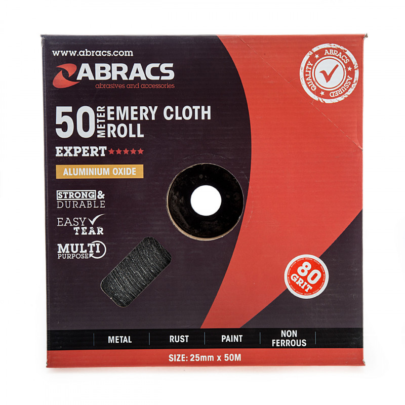 Abracs Emery Cloth Roll 80 Grit 50m - ABER2550080 Abracs Emery Cloth Roll 80 Grit 50m - ABER2550080