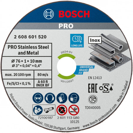 Bosch 76mm Cutting Discs (5 Pack) - 2608601520