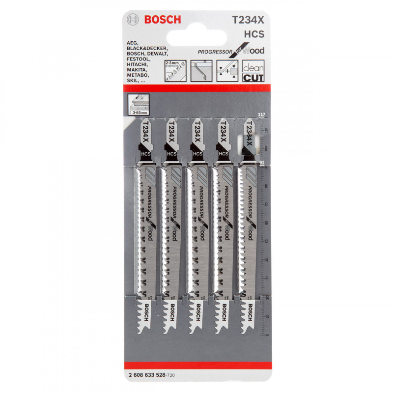 Bosch T234X Jigsaw Blades (5 Pack) - 2608633528 Bosch T234X Jigsaw Blades (5 Pack) - 2608633528