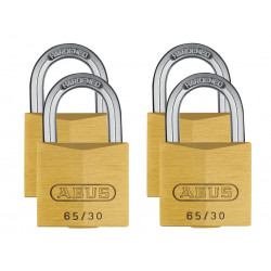 ABUS 65/30mm Brass Padlocks (4 Pack) - 33664