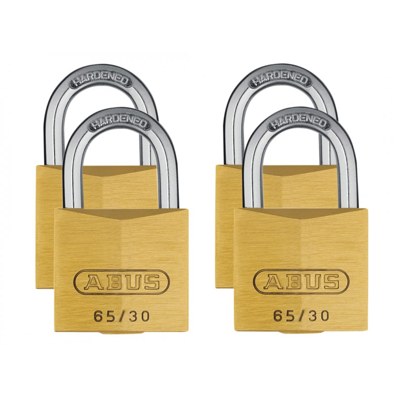ABUS 65/30mm Brass Padlocks (4 Pack) - 33664