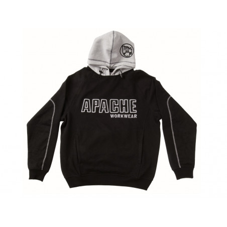Apache Hooded Sweatshirt Black/Grey - APHOODSWEATBLK