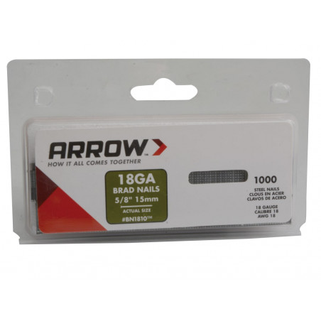 Arrow BN1810 Brad Nails 15mm - ABN1810
