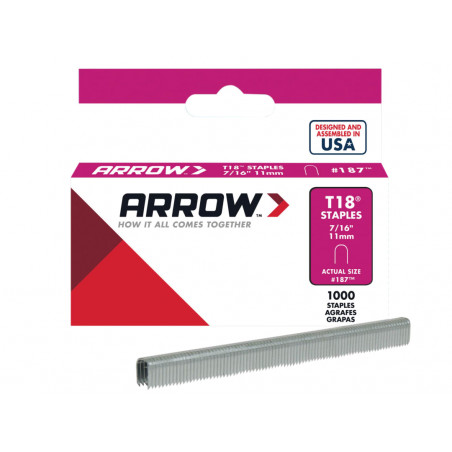 Arrow T18 Staples 11mm (1000) - A187