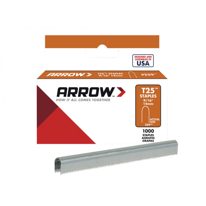 Arrow T25 Staples 14mm (1000) - 0079055259169 Arrow T25 Staples 14mm (1000) - 0079055259169