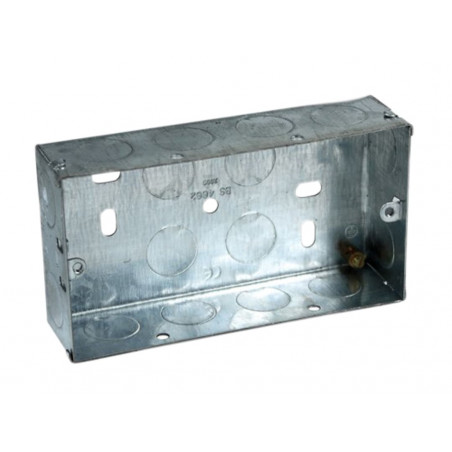Axiom Metal Twin Socket Box 25mm (Pack 5) - MB225