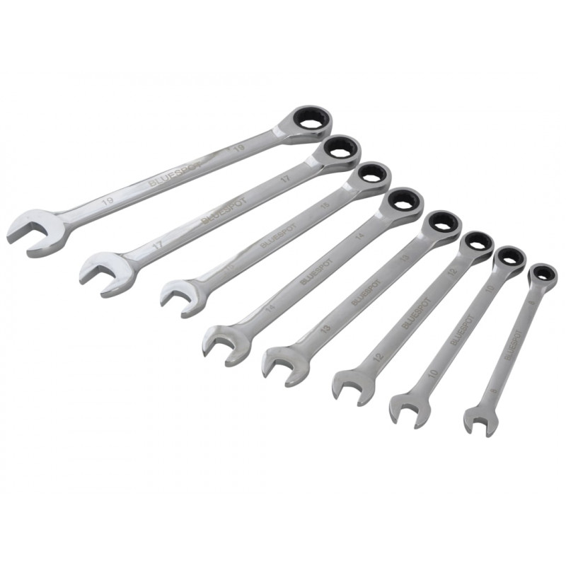 BlueSpot Ratchet Spanner Set (8pc) - 04310 BlueSpot Ratchet Spanner Set (8pc) - 04310