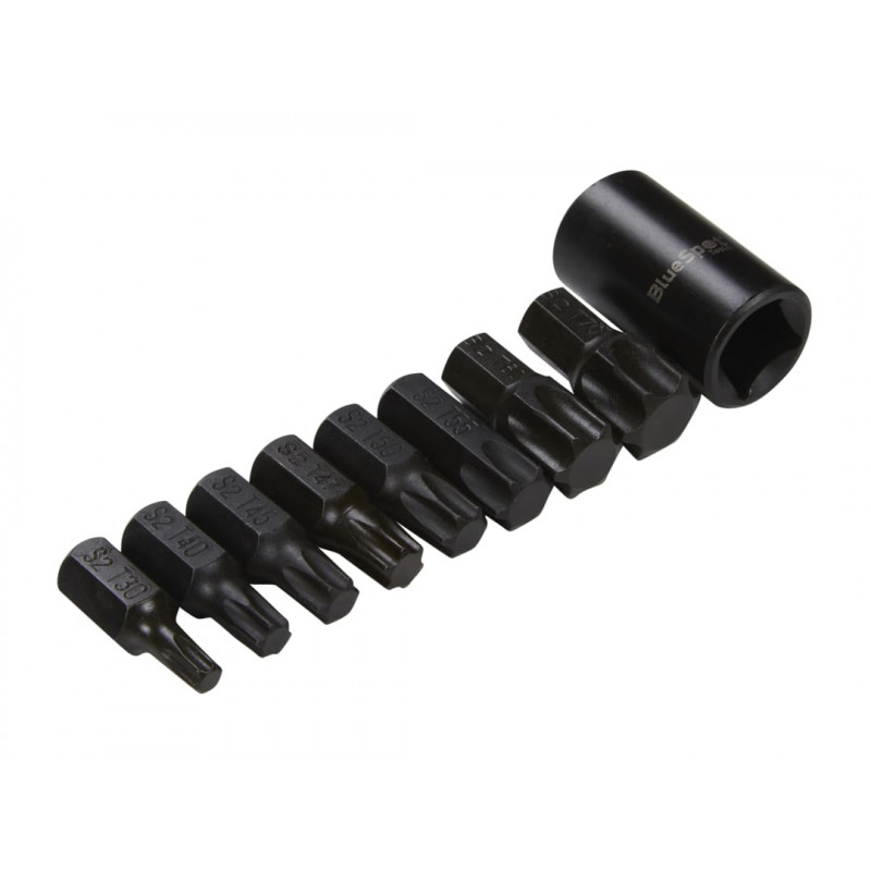 BlueSpot 1/2in Impact TORX Bit Set (9pc) - 1498 BlueSpot 1/2in Impact TORX Bit Set (9pc) - 1498