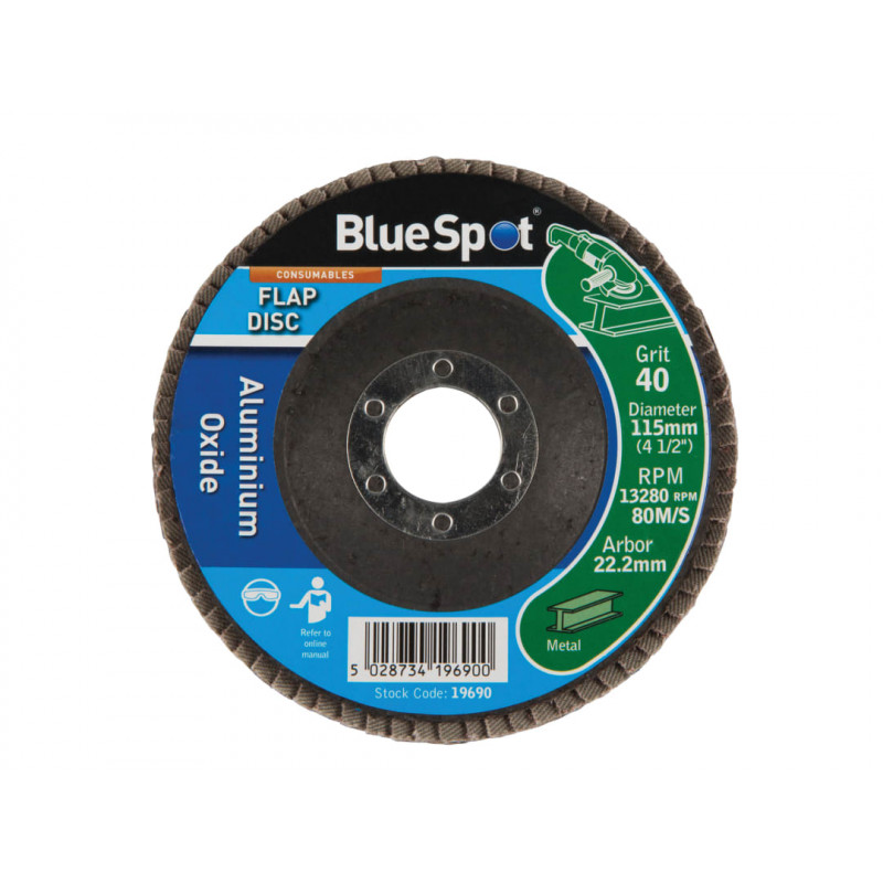 BlueSpot 115mm Sanding Disc 40 Grit - 19690 BlueSpot 115mm Sanding Disc 40 Grit - 19690
