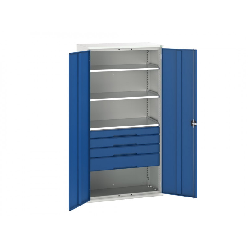 Verso Kitted Cupboard, 3 Shelf & 4 Drawer Verso Kitted Cupboard, 3 Shelf & 4 Drawer