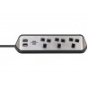 estilo Corner Extension Lead 240V 3-Gang 13A Black 2m
