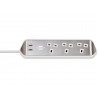estilo Corner Extension Lead 240V 3-Gang 13A White 2m