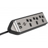 estilo Corner Extension Lead 240V 3-Gang 13A Black 2m