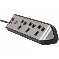 estilo Corner Extension Lead 240V 3-Gang 13A Black 2m