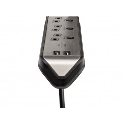 estilo Corner Extension Lead 240V 3-Gang 13A Black 2m