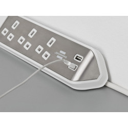 estilo Corner Extension Lead 240V 3-Gang 13A White 2m