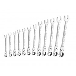 Flexible Head Ratchet Spanner Set, 12 Piece