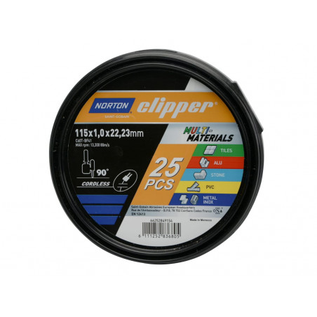 Clipper® Multi-Material Cutting Discs 115 x 22.23mm (Tub of 25)