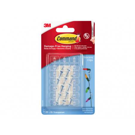 Clear Decorating Clips with Clear Strips (Pack 20)
