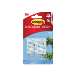 Clear Hooks with Clear Strips, Medium (Pack 2)