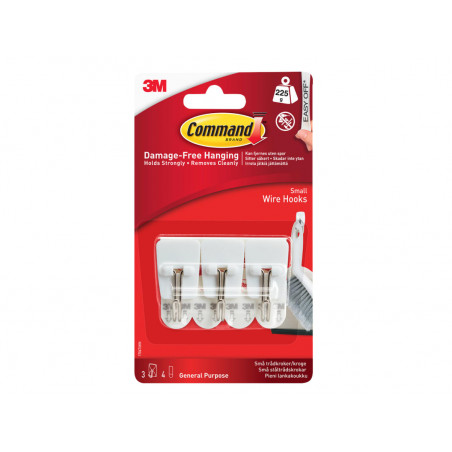 White Wire Hooks (Pack 3)