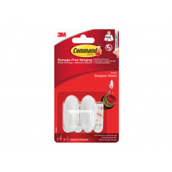 Small White Designer Hooks (Pack 2)