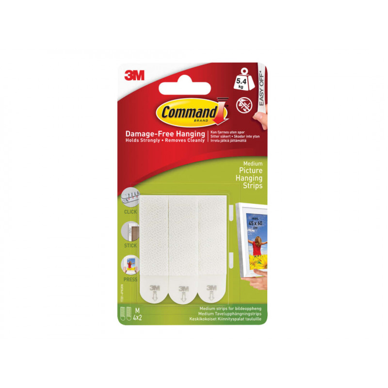 Picture Hanging Strips, Medium (Pack 4) Picture Hanging Strips, Medium (Pack 4)