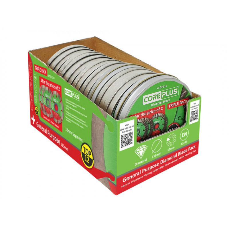 CorePlus Top Twelve Cutting Blade CDU with 10 Tins (3 Blades per Tin) CorePlus Top Twelve Cutting Blade CDU with 10 Tins (3 Blades per Tin)