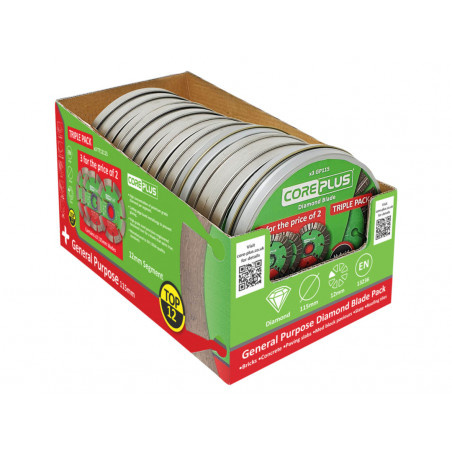 CorePlus Top Twelve Cutting Blade CDU with 10 Tins (3 Blades per Tin)