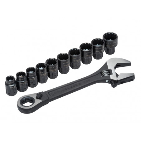 X6™ Pass-Thru™ Adjustable Wrench Set, 11 Piece