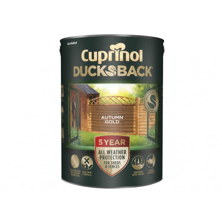 Ducksback 5 Year Waterproof for Sheds & Fences Autumn Gold 5 litre