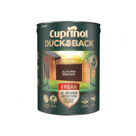 Ducksback 5 Year Waterproof for Sheds & Fences Autumn Brown 5 litre