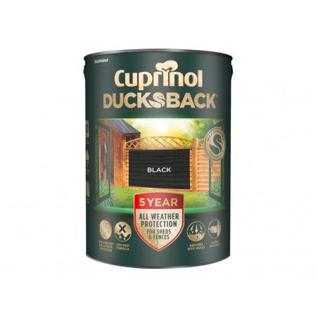 Ducksback 5 Year Waterproof for Sheds & Fences Black 5 litre