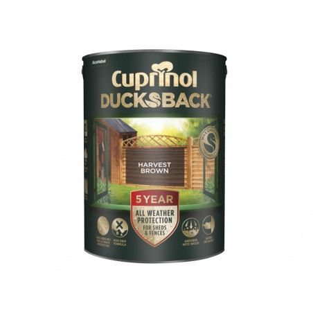 Ducksback 5 Year Waterproof for Sheds & Fences Harvest Brown 5 litre