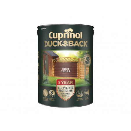 Ducksback 5 Year Waterproof for Sheds & Fences Rich Cedar 5 litre