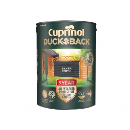 Ducksback 5 Year Waterproof for Sheds & Fences Silver Copse 5 litre