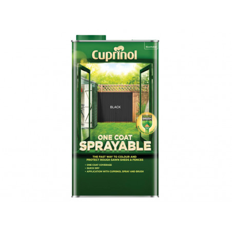 One Coat Sprayable Fence Treatment Black 5 litre