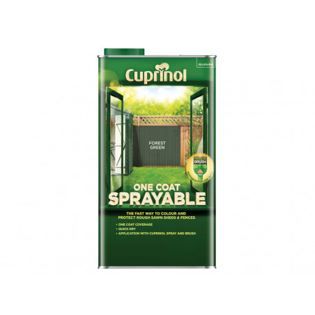 One Coat Sprayable Fence Treatment Forest Green 5 litre