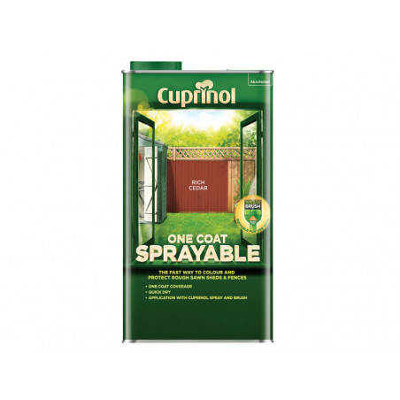 One Coat Sprayable Fence Treatment Rich Cedar 5 litre