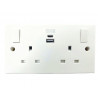 Switched Socket 2-Gang + 2 USB A/C Ports 13A