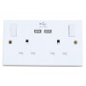 Switched Socket 2-Gang + 2 USB Ports 13A