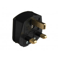 3 Pin Rubber Plug 13A Black