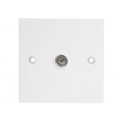 Single Flush Coax TV Socket White