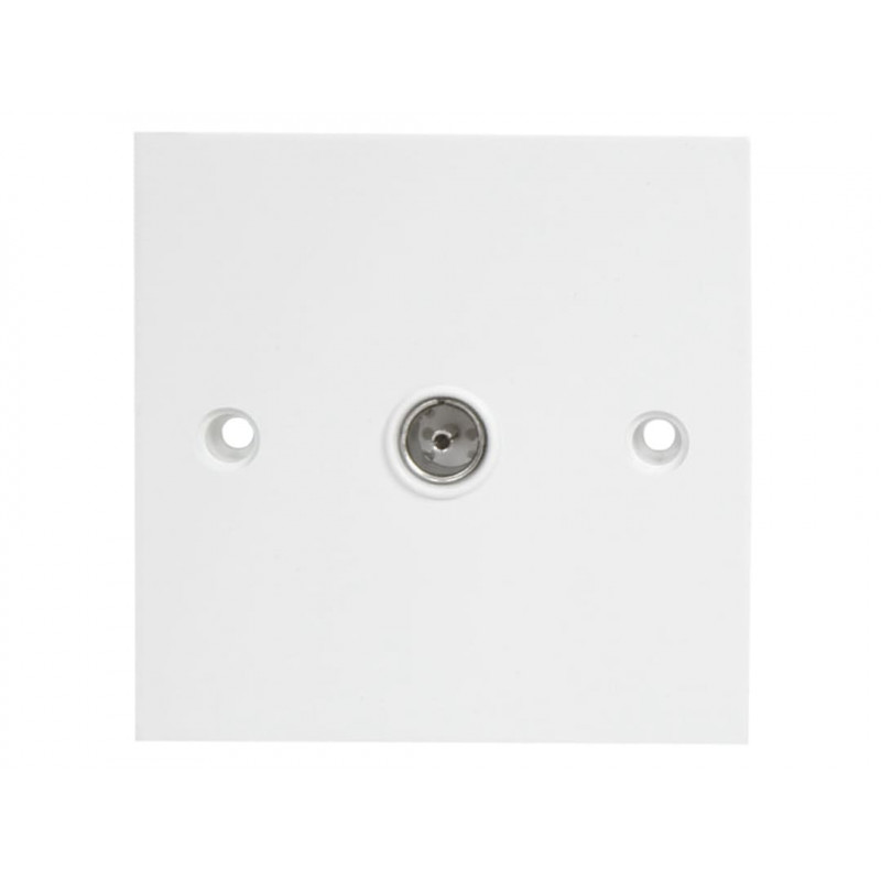 Single Flush Coax TV Socket White