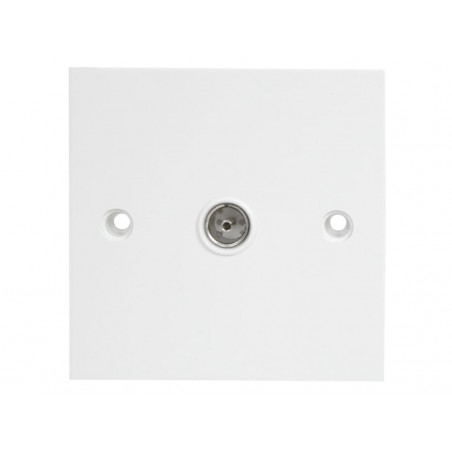 Single Flush Coax TV Socket White